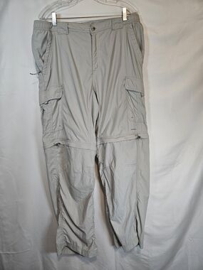 Titanium Men's Light Gray Convertible Cargo Pants with Zip-Off Legs